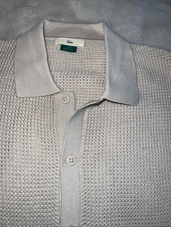 Eddie Bauer Other - Eddie Bauer Men's Cream Knit Polo Cardigan